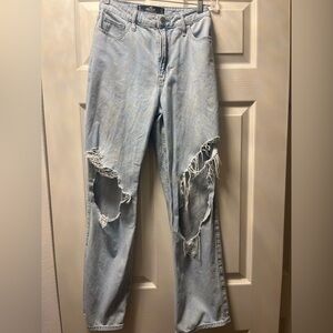 Hollister Light Blue Distressed Boyfriend Jeans